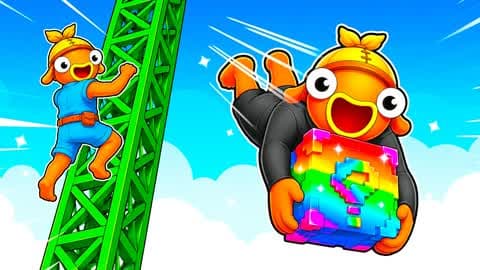 CLIMB AND DROP A LUCKY BLOCK