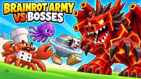 Brainrot Army vs Bosses