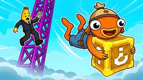 CLIMB AND DROP A LUCKY BLOCK